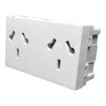 MODULO TOMA DOBLE PLATINUM APAISADO (BINORMA) BLAN