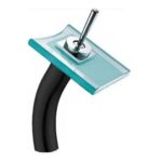 LAVATORIO NEGRA CASCADA DE VIDRIO ALTA CUADRADA MO