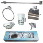 SET 6 PIEZAS P/BAÑO NIZA ZINC Y ACERO INOXIDABLE