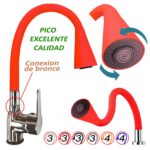 MONOCOM. SEUL PICO GIRATORIO FLEX CROMADA ROJA