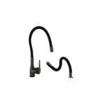 MONOCOM. MIAMI PICO FLEXIBLE MESADA CROMADA NEGRA