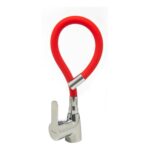 MONOCOM. MIAMI PICO FLEXIBLE MESADA CROMADA ROJA