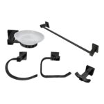 SET BAÑO 5 PIEZAS PANAMA ZINC Y ACERO INOXIDABLE N