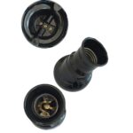 PORTALAMPARAS RECEPTACULO CURVO NEGRO 3 PIEZAS