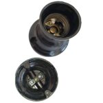 PORTALAMPARAS RECEPTACULO RECTO NEGRO 3 PIEZAS