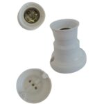 PORTALAMPARAS RECEPTACULO RECTO BLANCO 3 PIEZAS